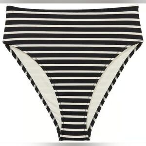 L XL XXL VS PINK Swim High Waist Cheeky Bikini Bottom Black Stripes